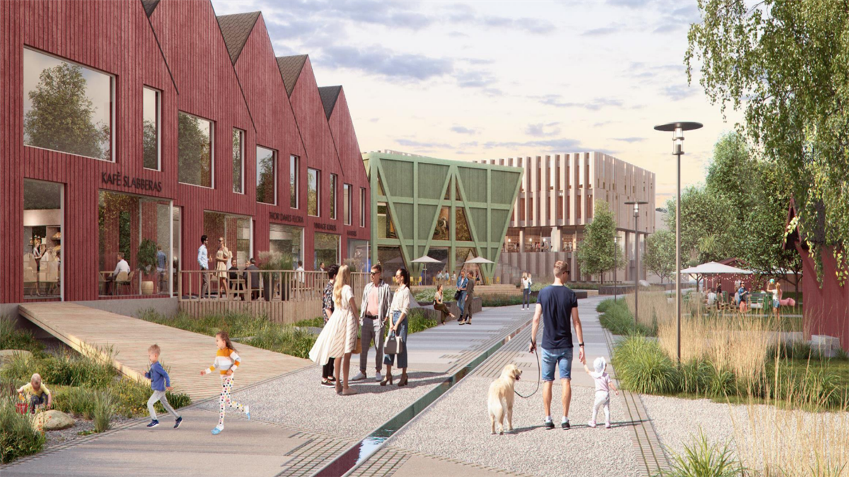 Illustrasjon av hvordan nye Tivolitomta kan se ut - Klikk for stort bilde